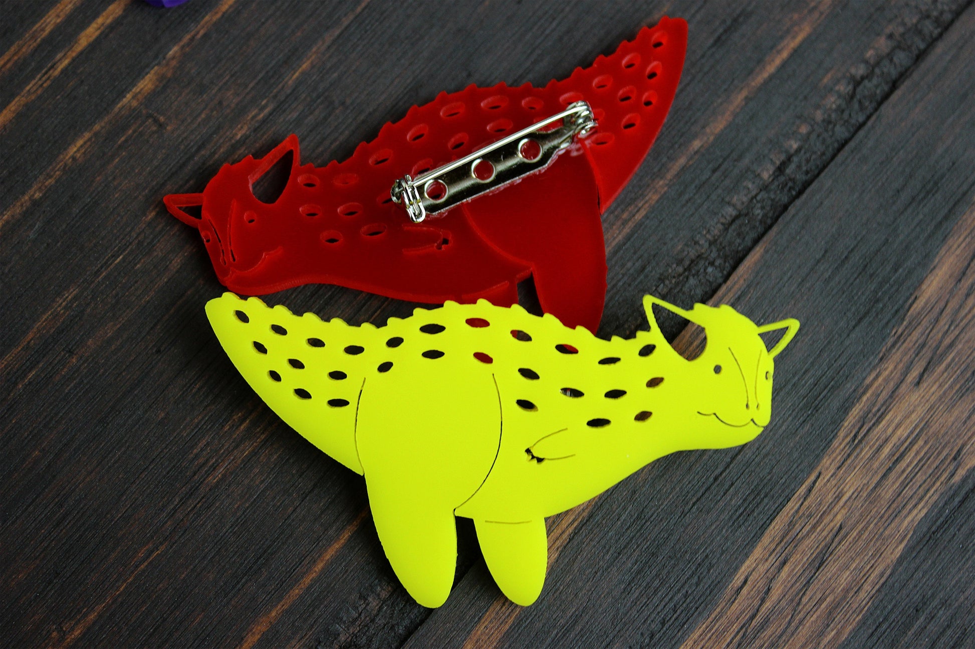 Derpy Carnotaurus Dinosaur Brooch Pin