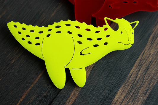 Derpy Carnotaurus Dinosaur Brooch Pin