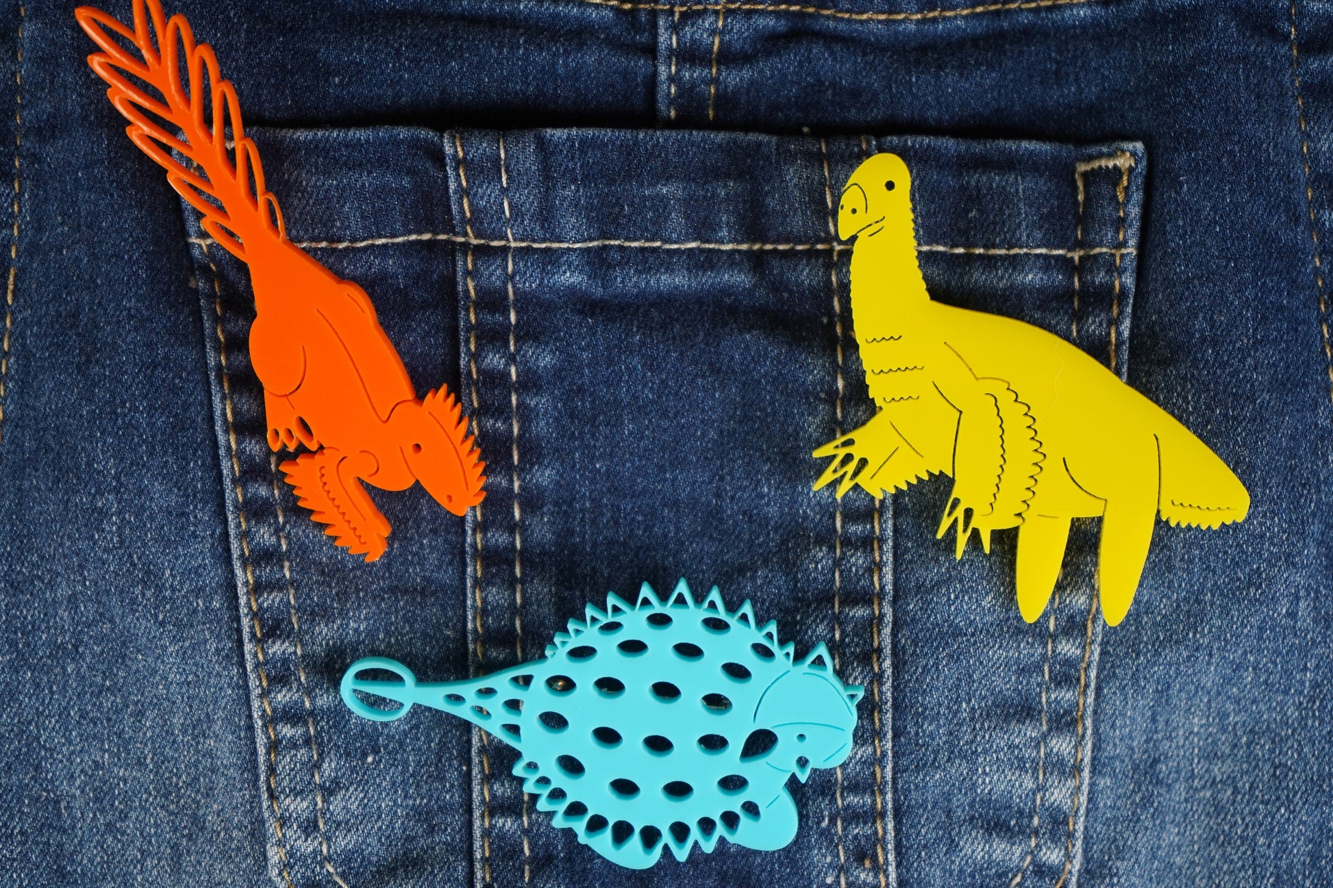 Derpy Therizinosaurus Dinosaur Brooch