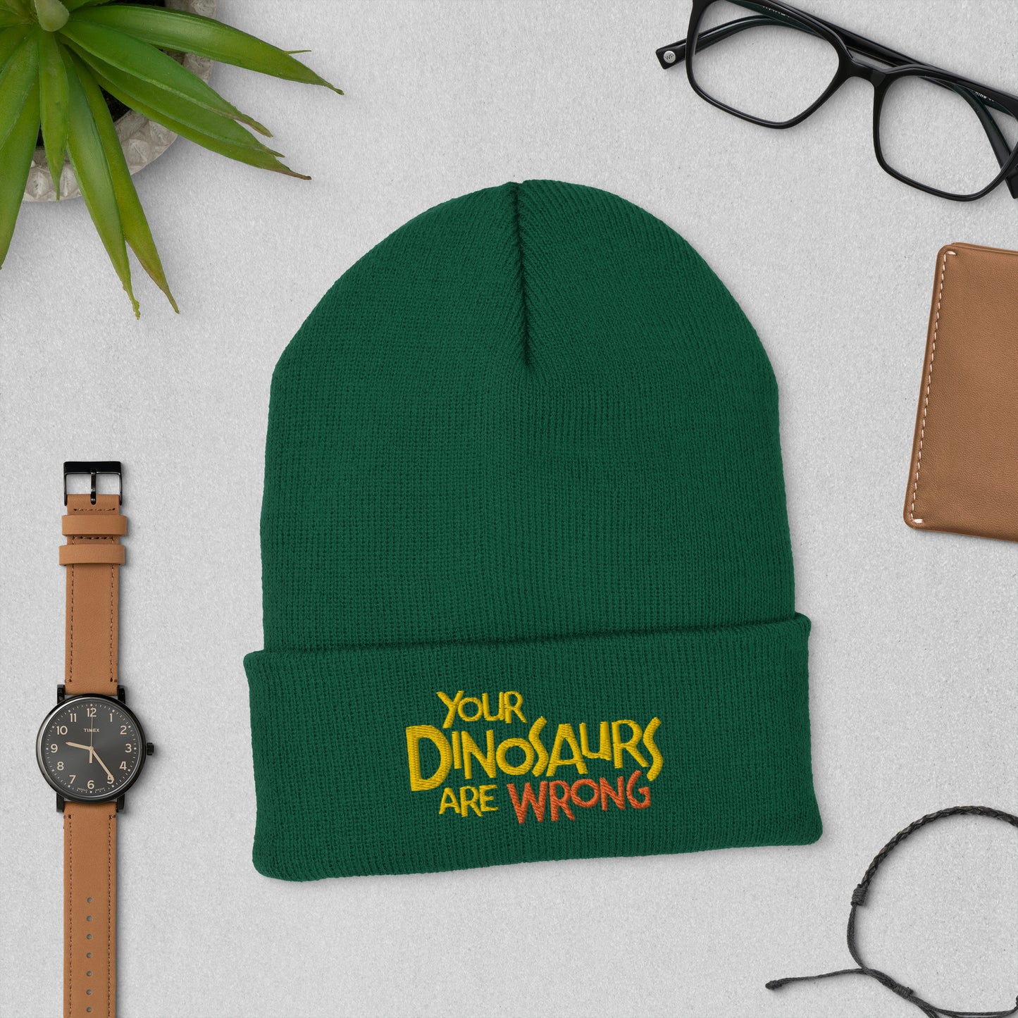 Your Dinosaurs Are Wrong Logo Cuffed Beanie