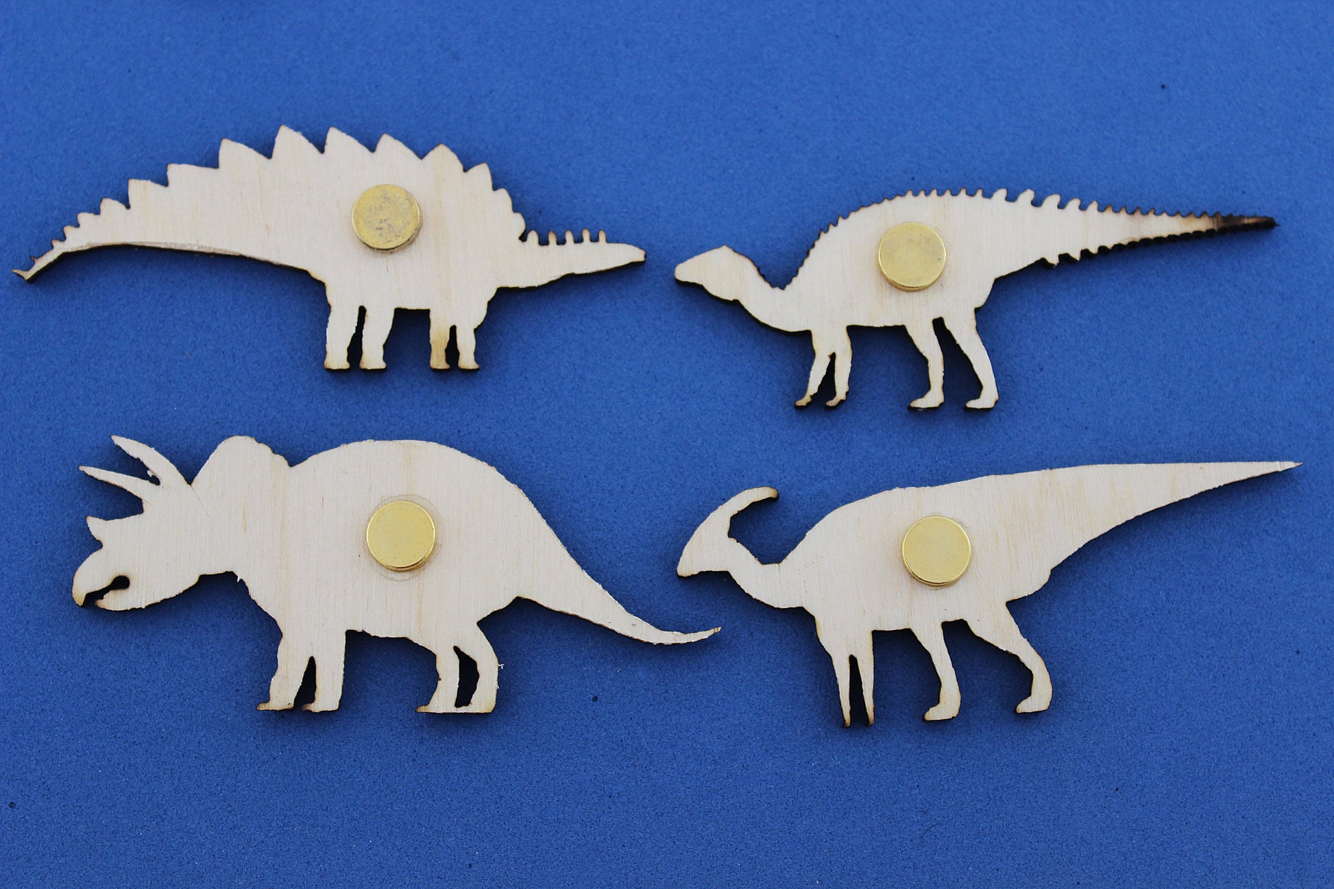 Dinosaur Magnets - Wood - Set of 8