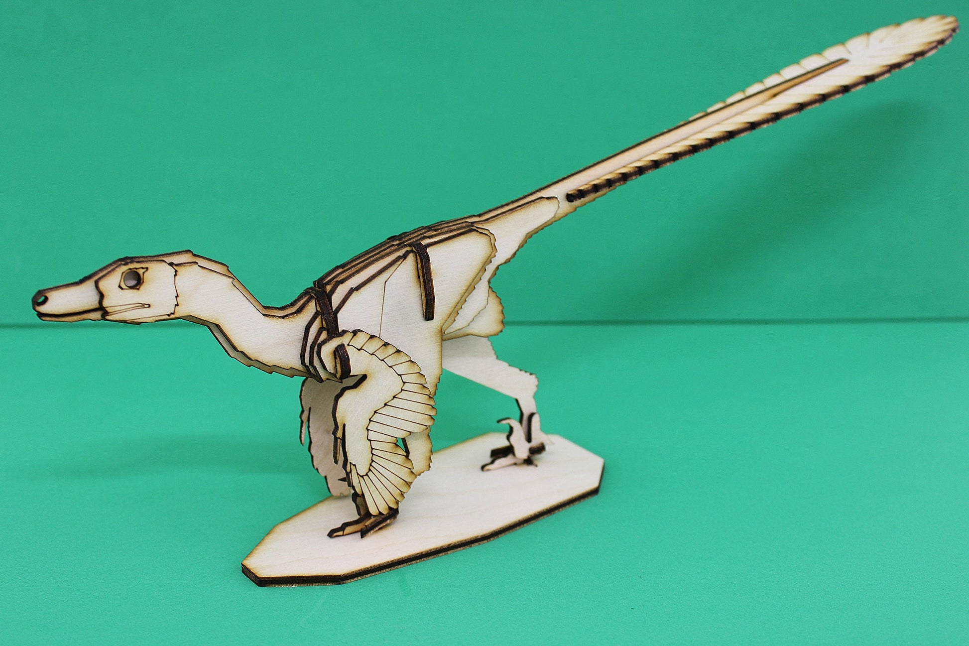 Velociraptor Wood Puzzle Model