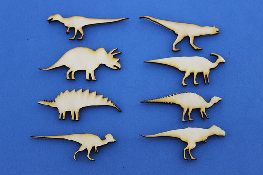 Dinosaur Magnets - Wood - Set of 8