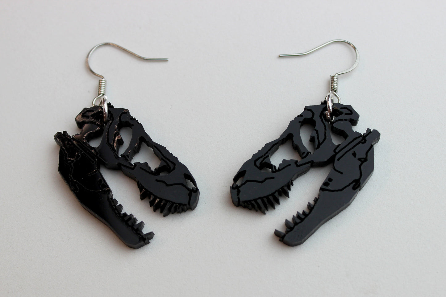 T. rex Skull Dangle Earrings