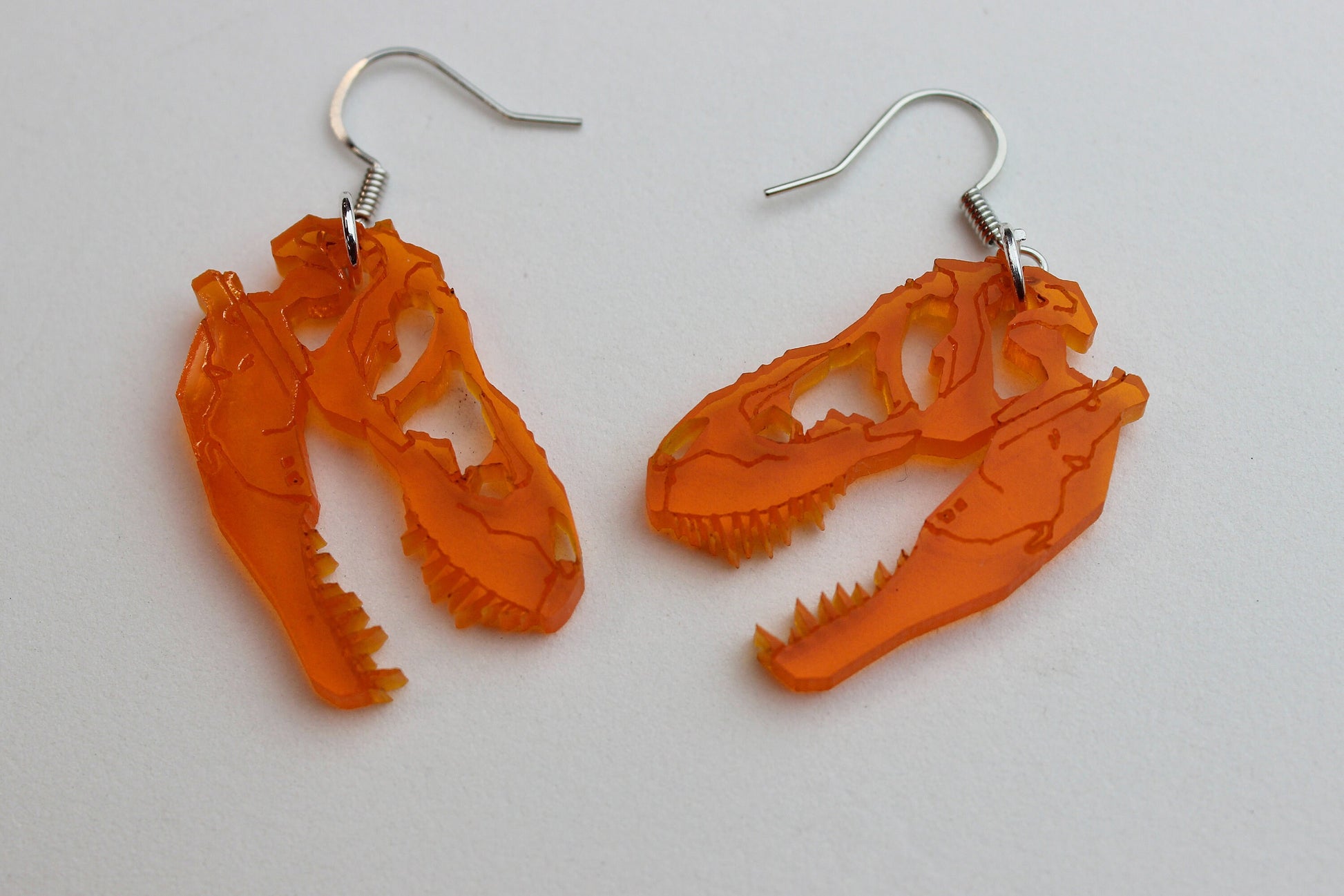 T. rex Skull Dangle Earrings