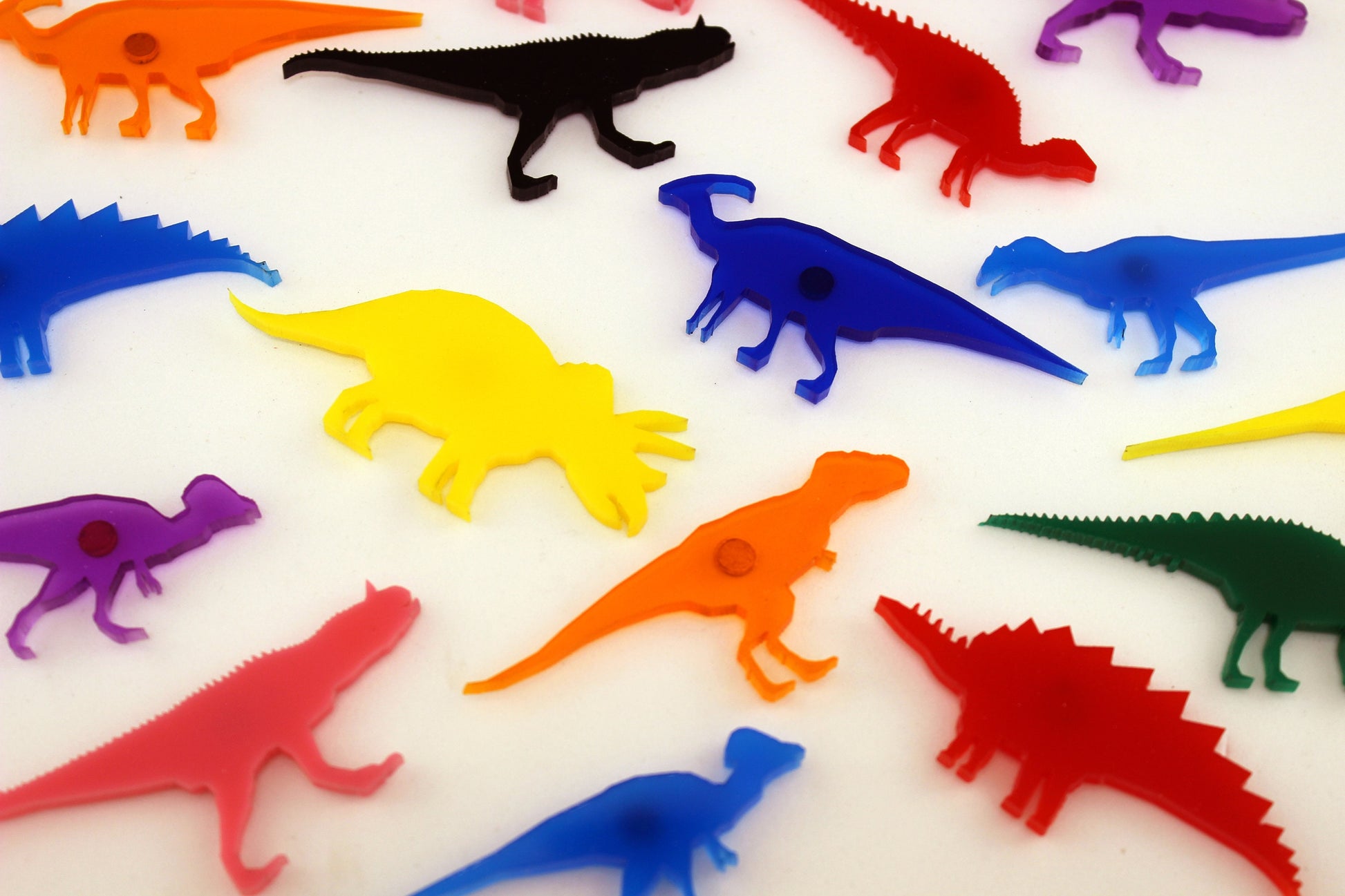 Dinosaur Magnets - Assorted Acrylic - Set of 8