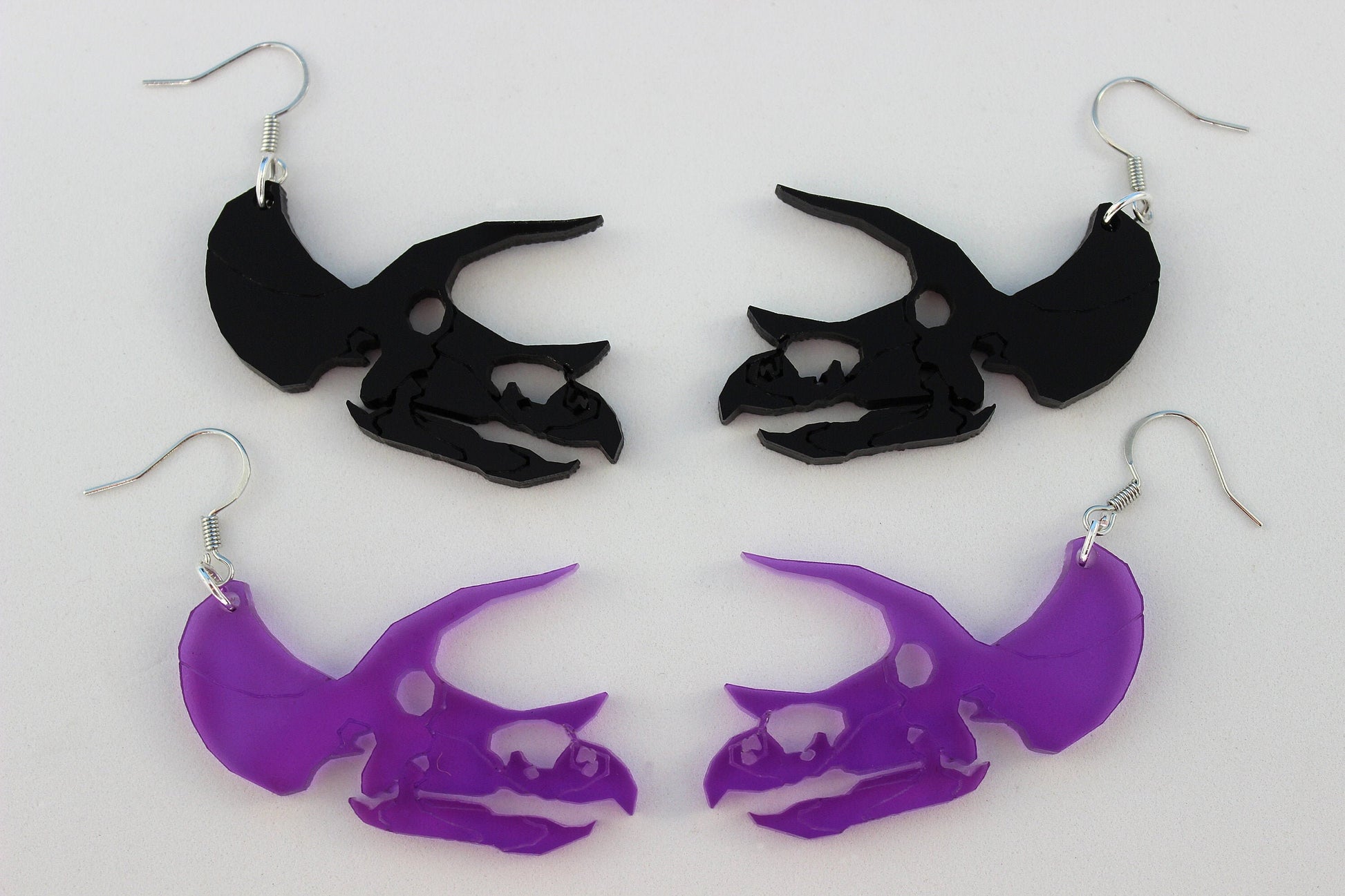 Triceratops Skull Dangle Earrings