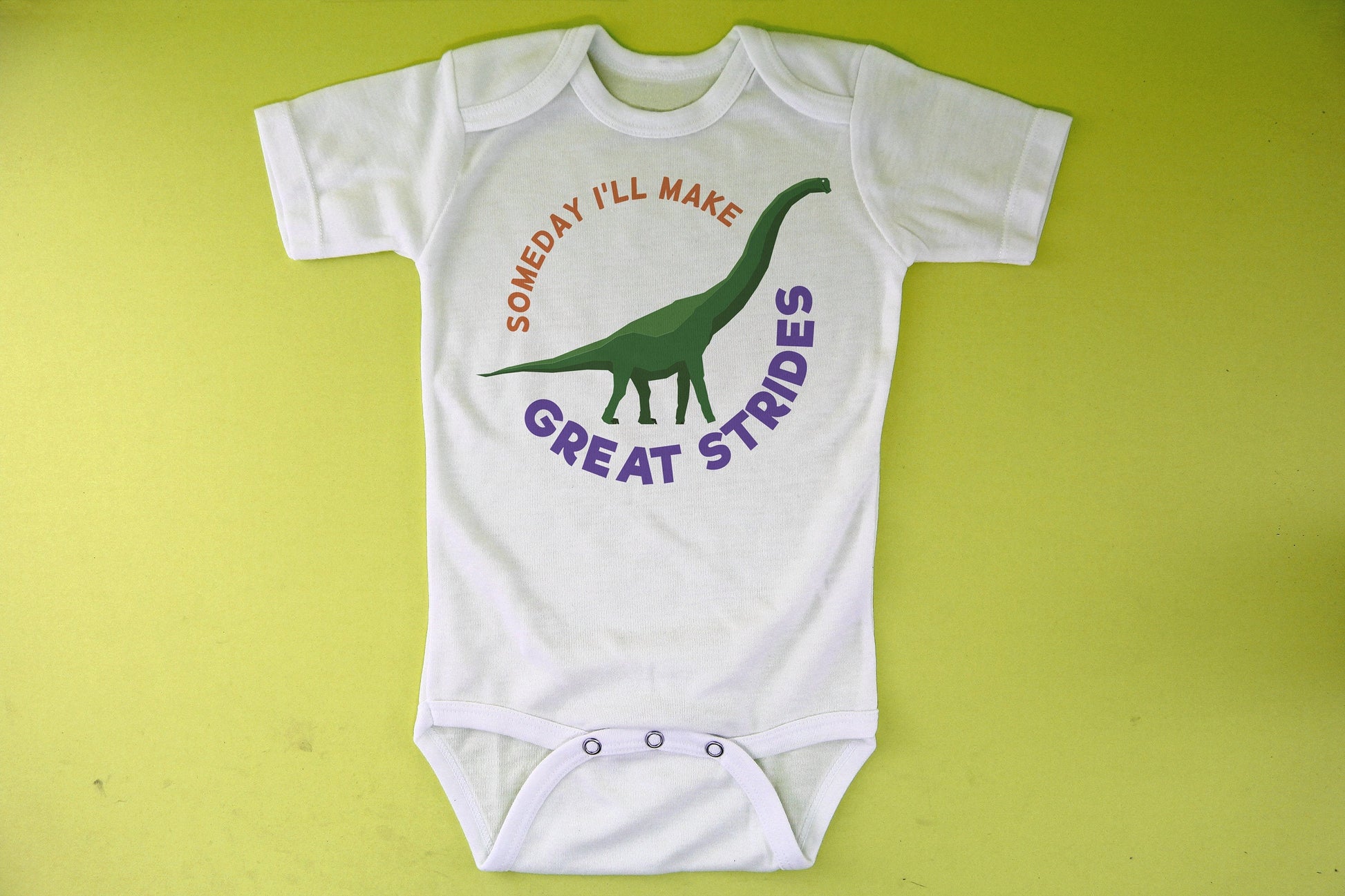 Great Strides Long-neck Dinosaur Baby Bodysuit - One Piece