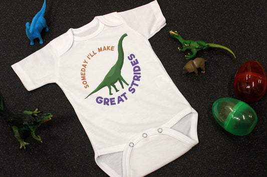 Great Strides Long-neck Dinosaur Baby Bodysuit - One Piece