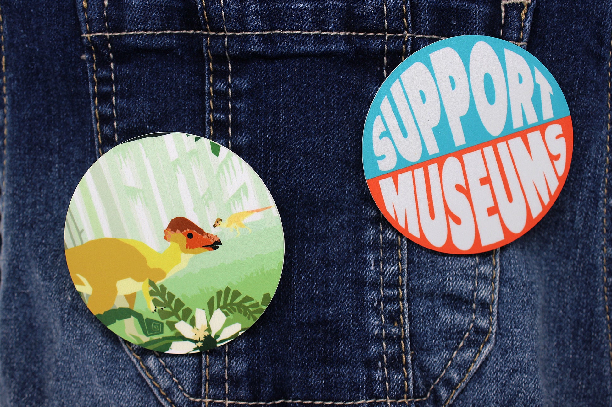 Support Museums Pinback Button