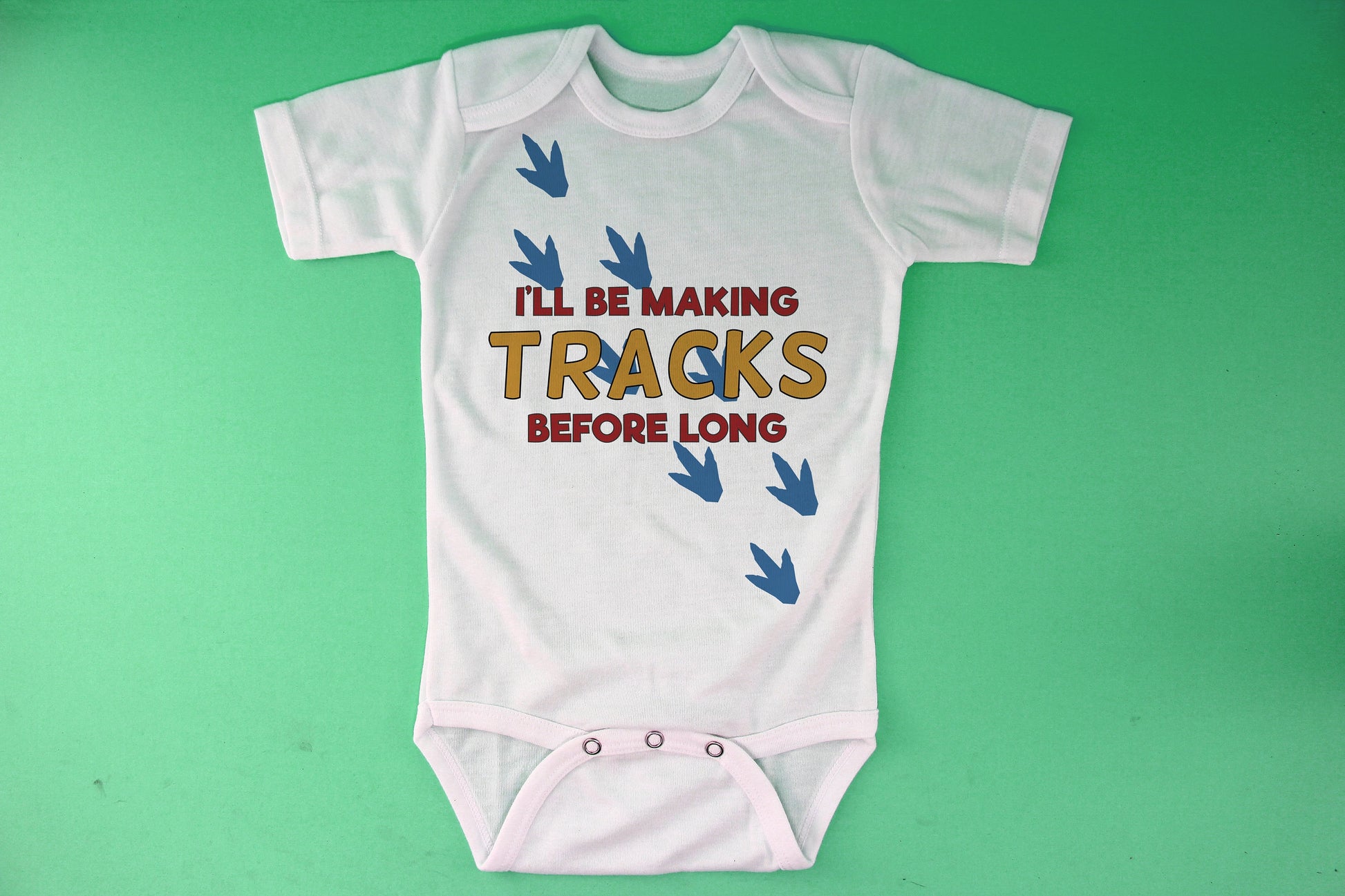 Making Tracks Dinosaur Footprint Baby Bodysuit