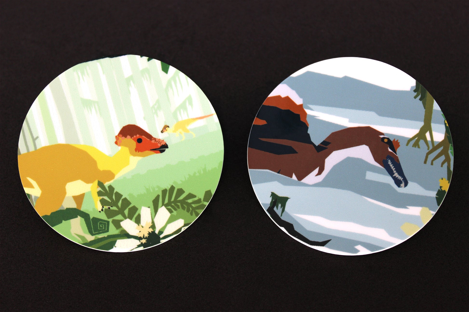 Dinosaur Scenes Pinback Buttons (Pick Your Dinosaur!)