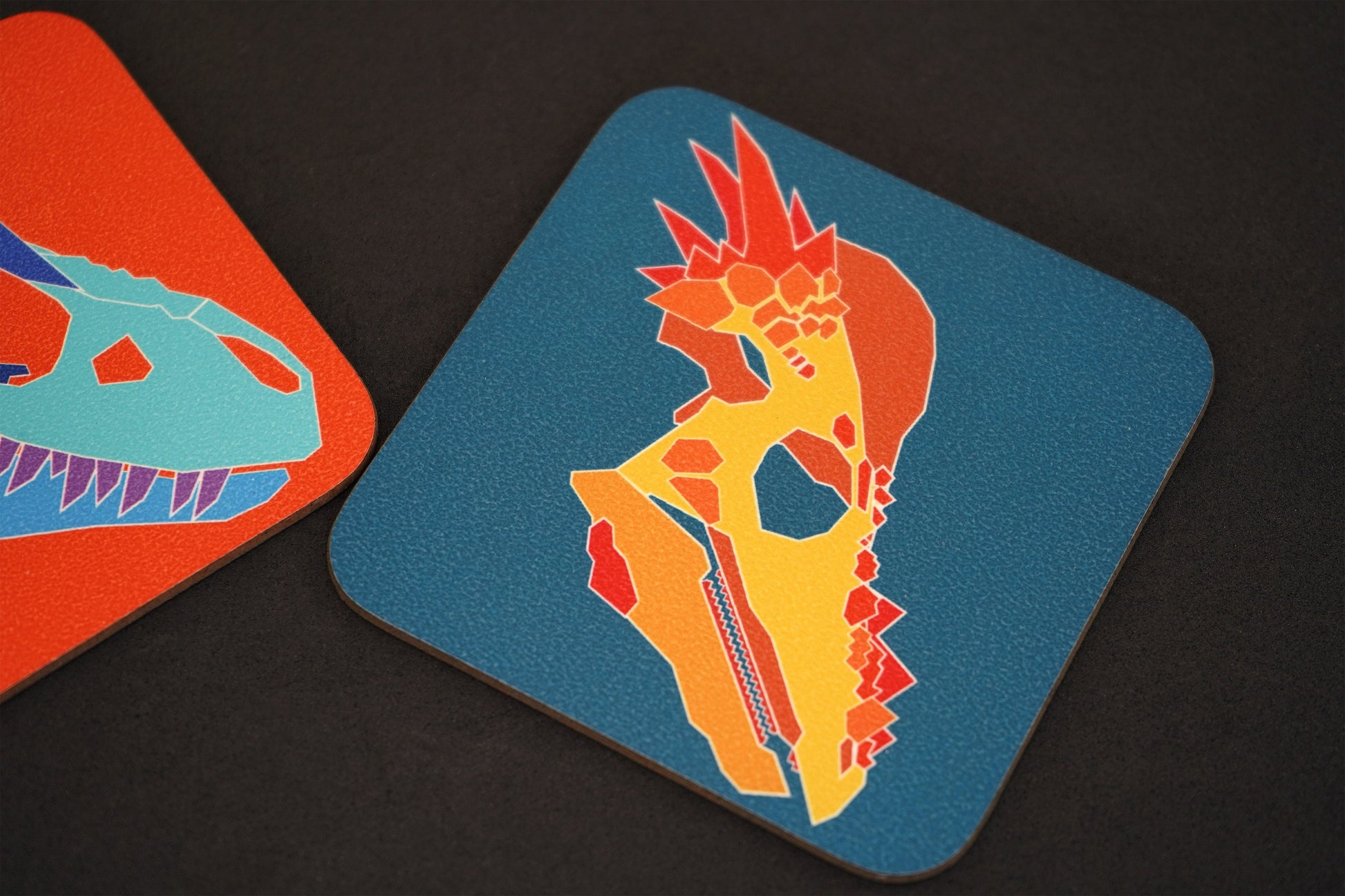 Dinosaur Skull Coasters - Set of 4