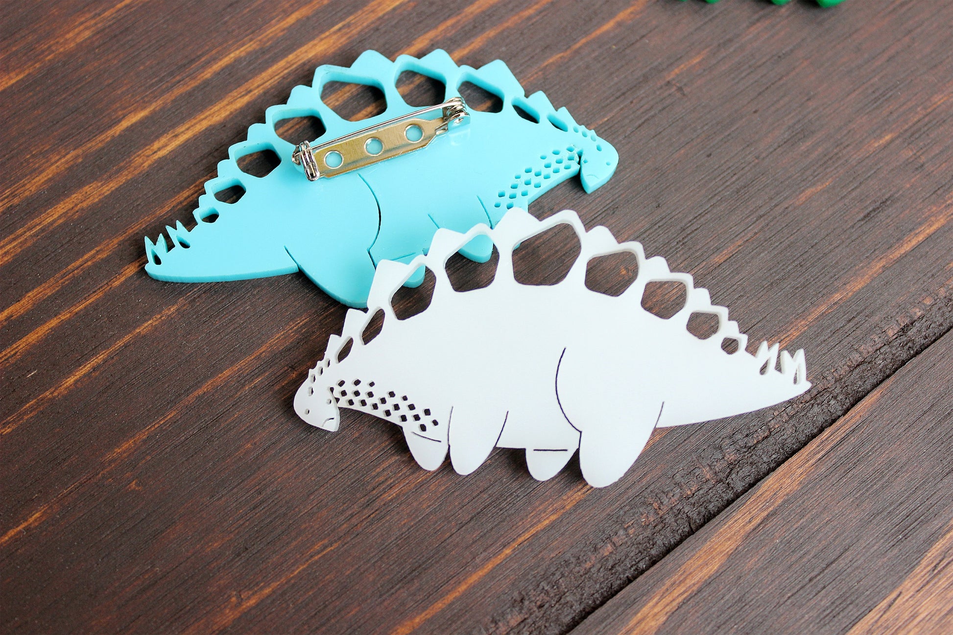 Derpy Stegosaurus Dinosaur Brooch