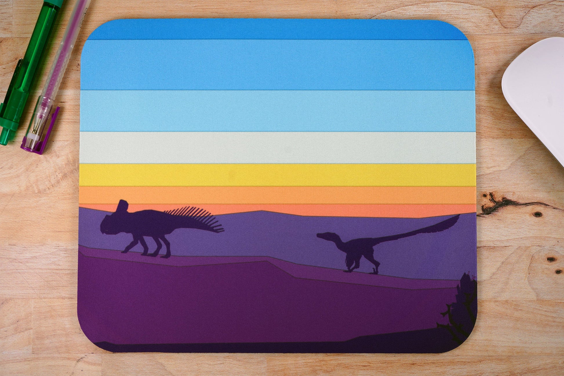 Fighting Dinosaurs Scene Mousepad