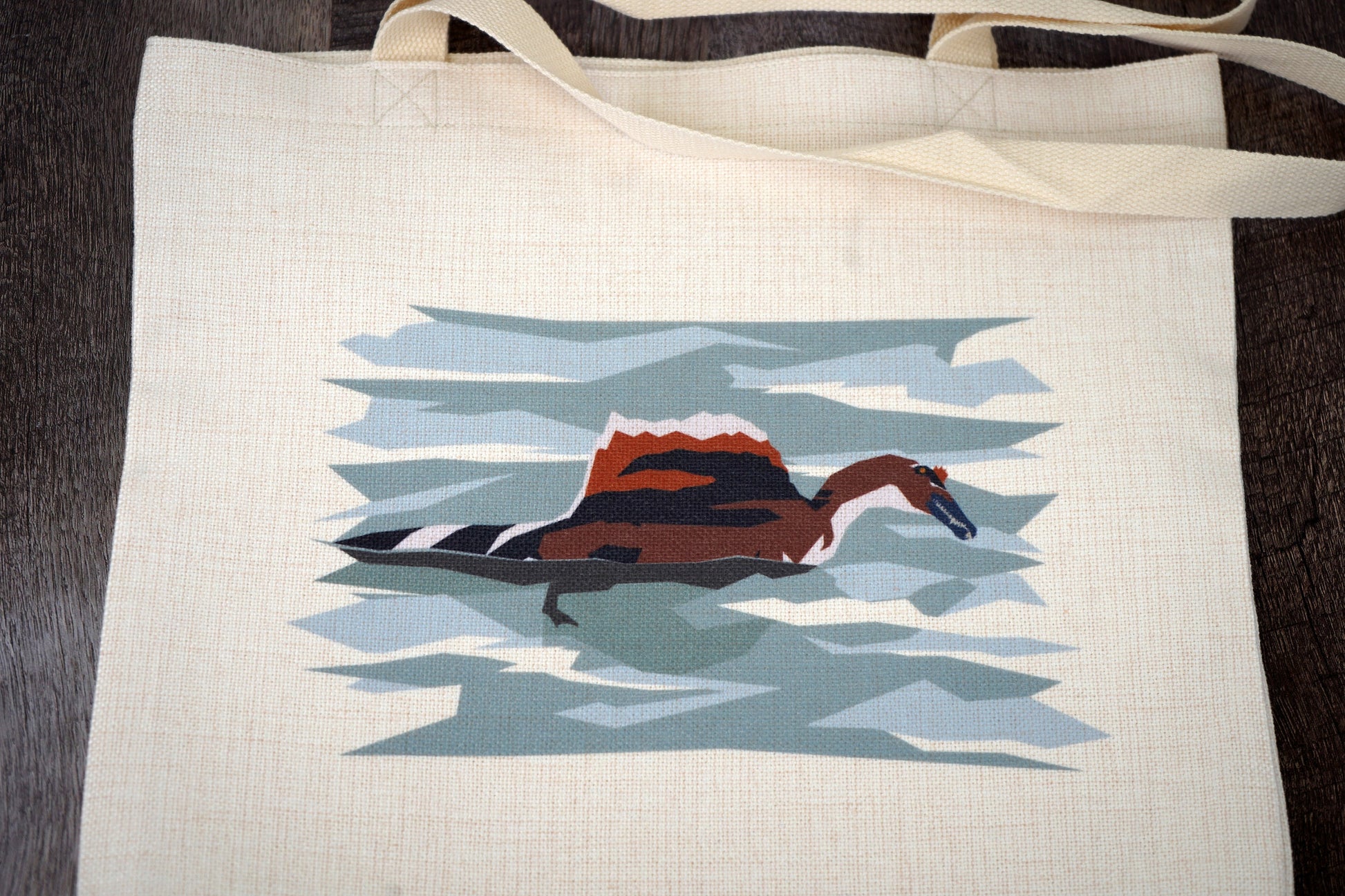 Swimming Spinosaurus Tote Bag