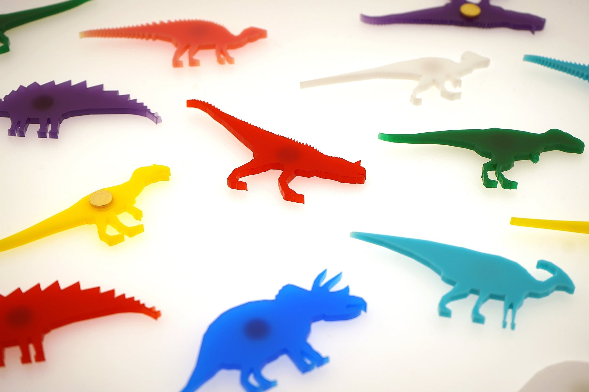 Dinosaur Magnets - Assorted Acrylic - Set of 8