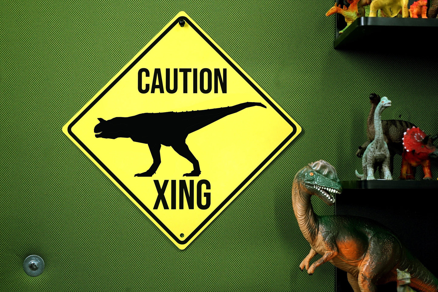 Mini Dinosaur Crossing Caution Sign (Pick Your Dino!)