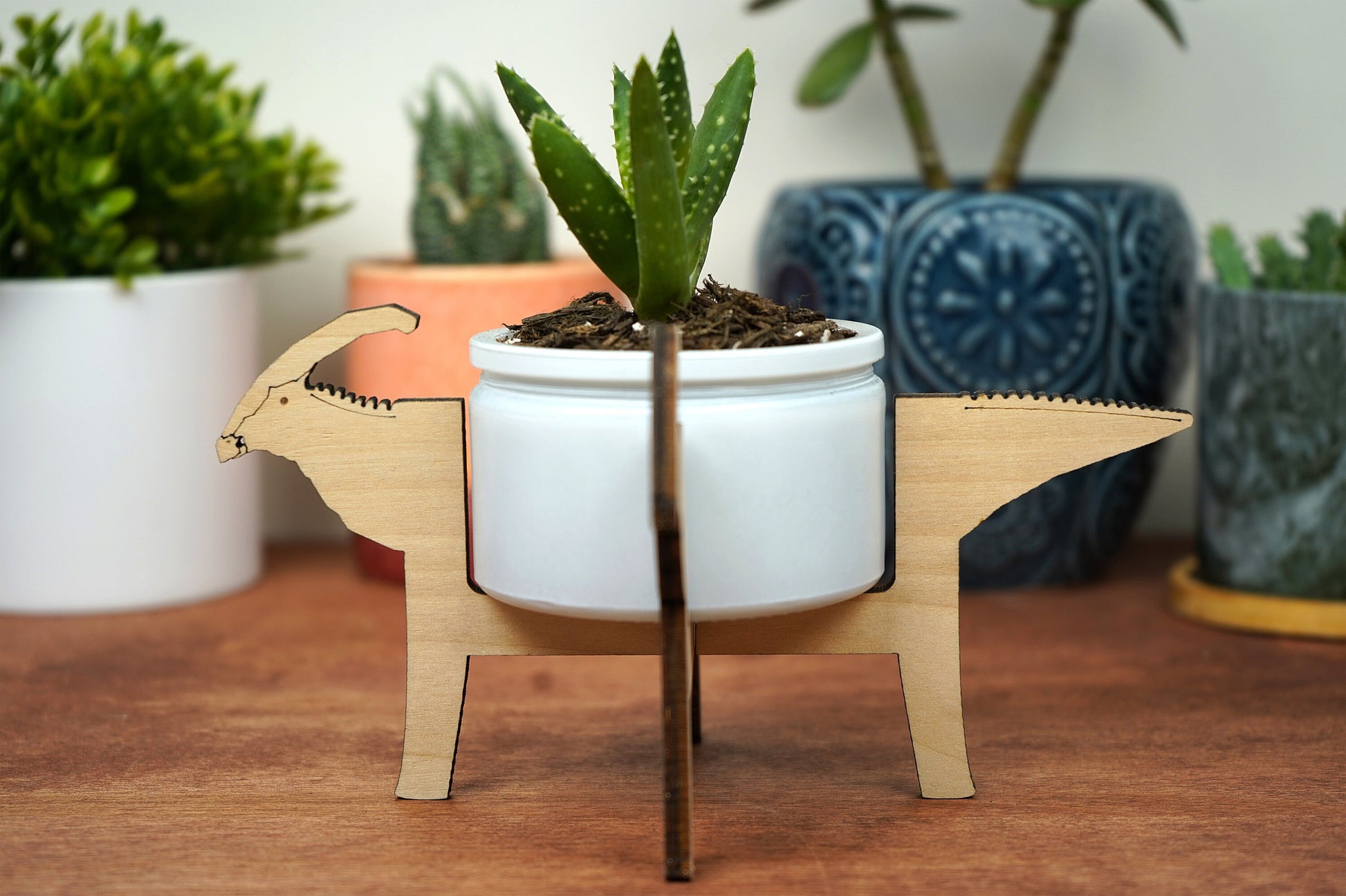 Parasaurolophus Dinosaur Mini Plant Stand