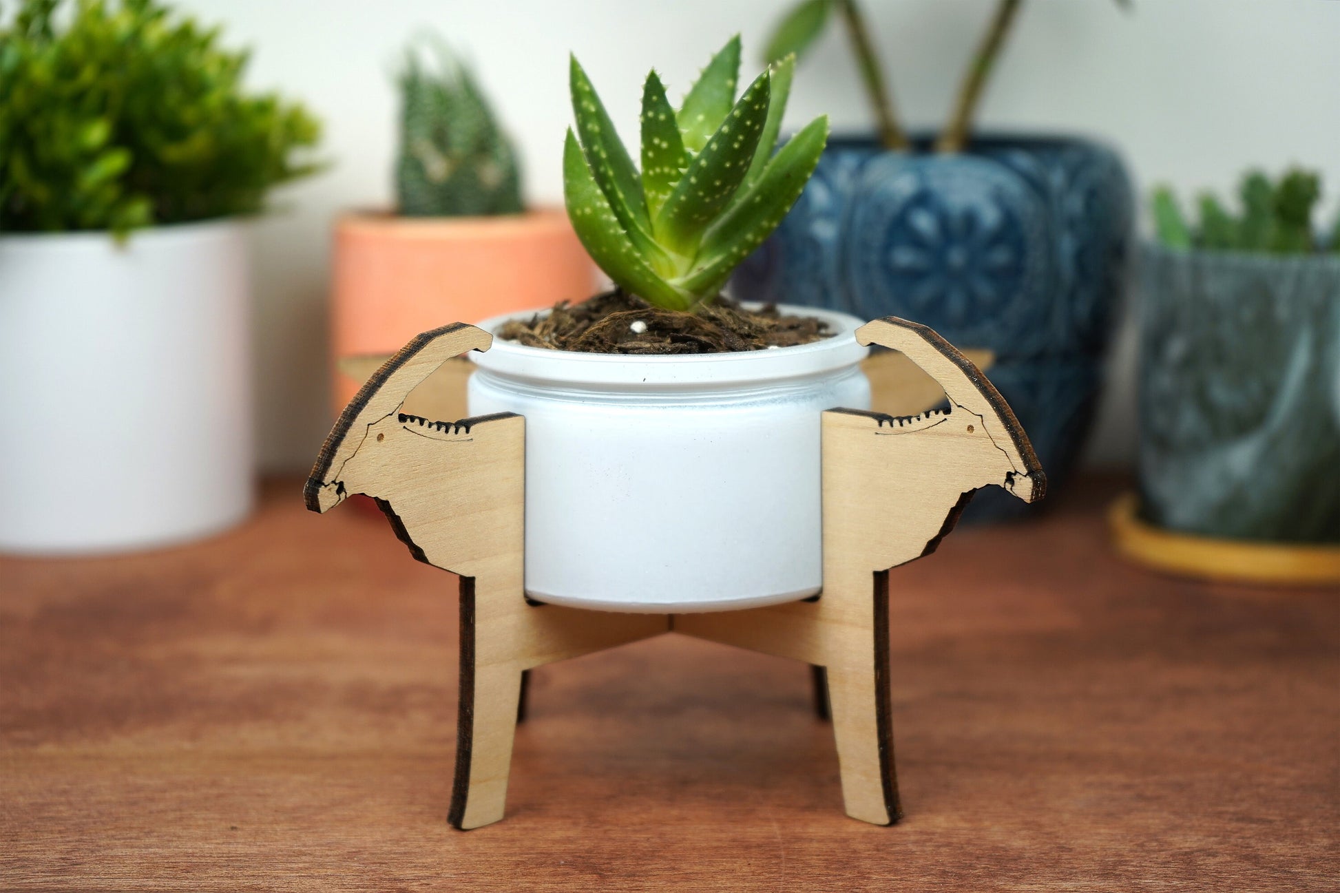 Parasaurolophus Dinosaur Mini Plant Stand