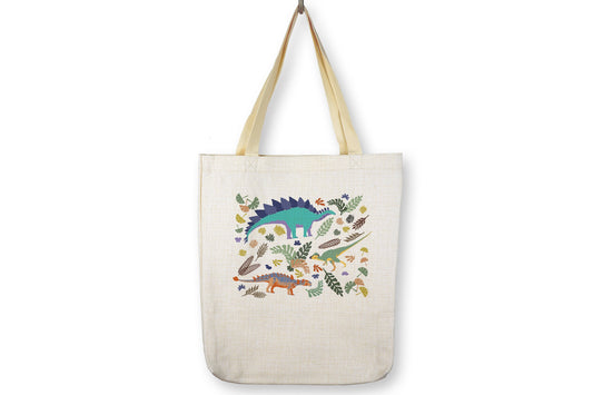 Dinosaurs and Flora Tote Bag