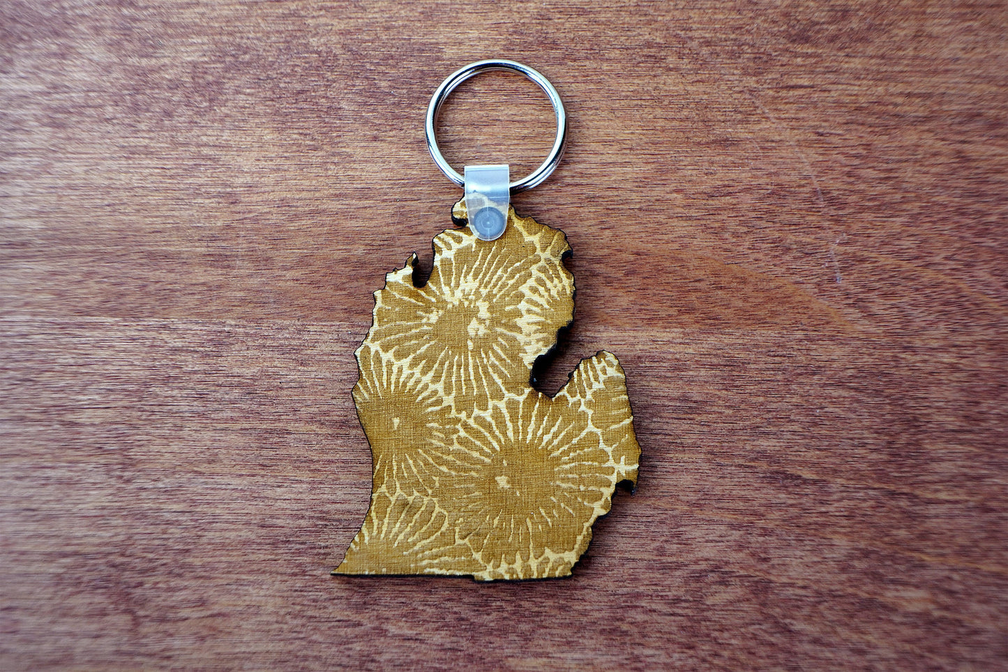 Michigan Petoskey Stone Keychain