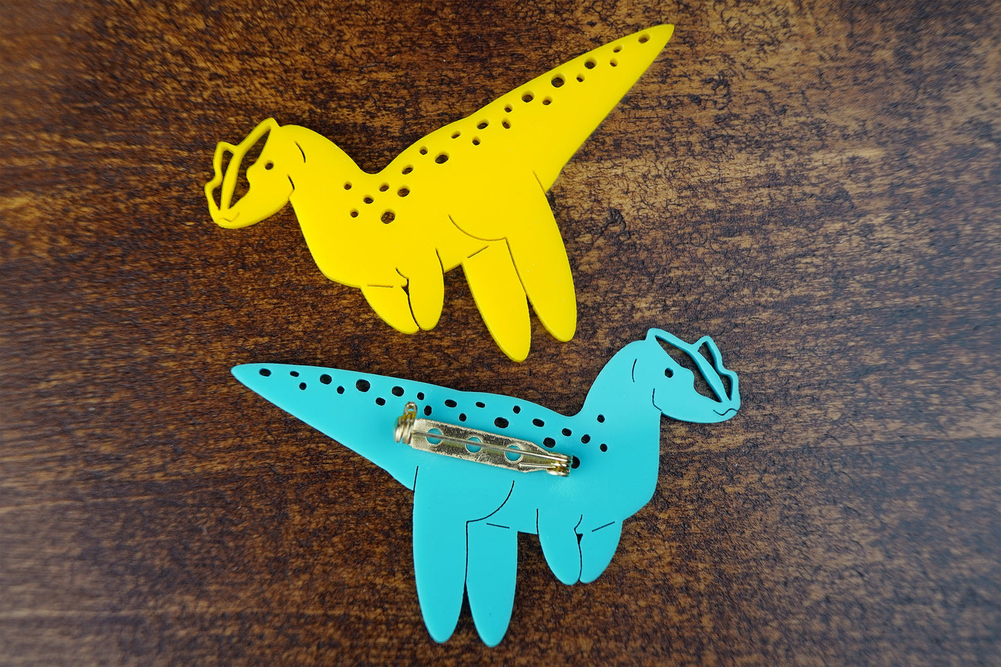 Derpy Allosaurus Dinosaur Brooch Pin