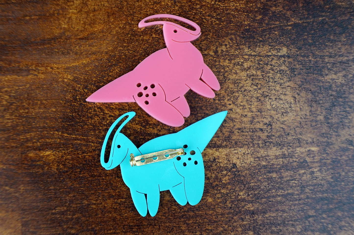 Derpy Parasaurolophus Dinosaur Brooch Pin