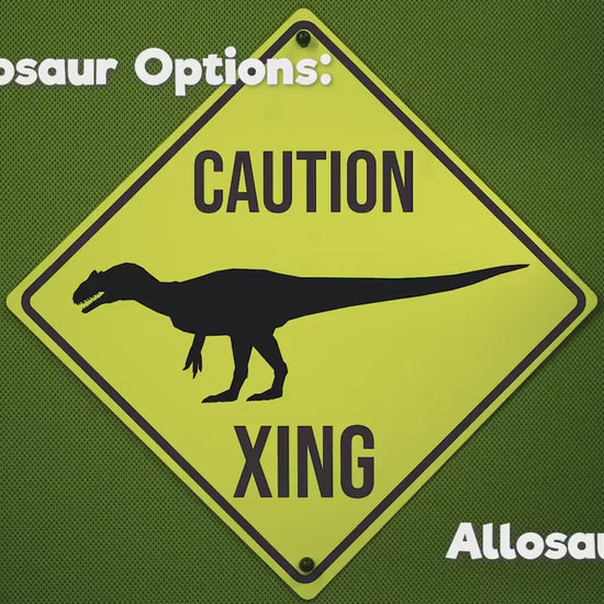 Mini Dinosaur Crossing Caution Sign (Pick Your Dino!)